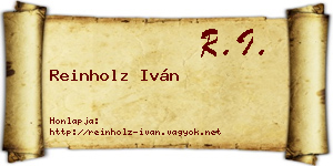 Reinholz Iván névjegykártya